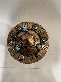 Table Prayer Wheel With Mantra Inside, [stone Setting]