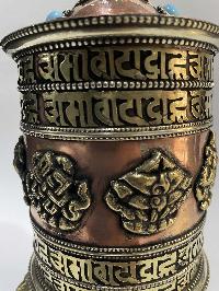 Table Prayer Wheel With Mantra Inside, [stone Setting]