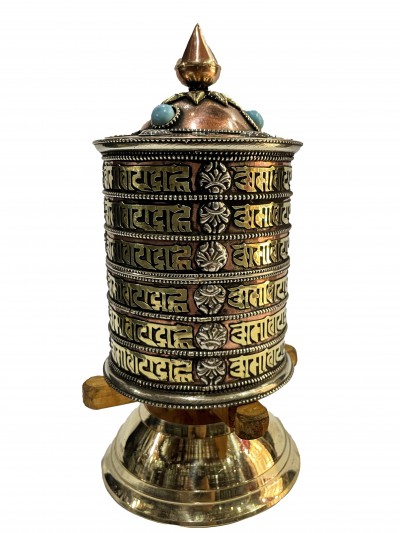 Table Prayer Wheel Big Size Mantra Inside, [stone Setting]