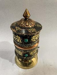 Table Prayer Wheel Medium Size Mantra Inside, [stone Setting]