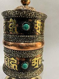 Table Prayer Wheel Medium Size Mantra Inside, [stone Setting]