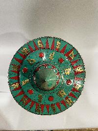 Table Prayer Wheel Big Size, [stone Setting] And Ashtamangala