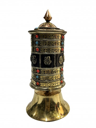 Table Prayer Wheel Mantra Inside, [stone Setting],ashtamanga