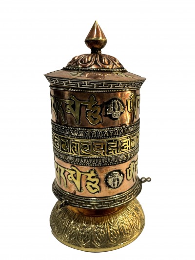 Table Prayer Wheel Mantra Inside, [embossed Mantra]