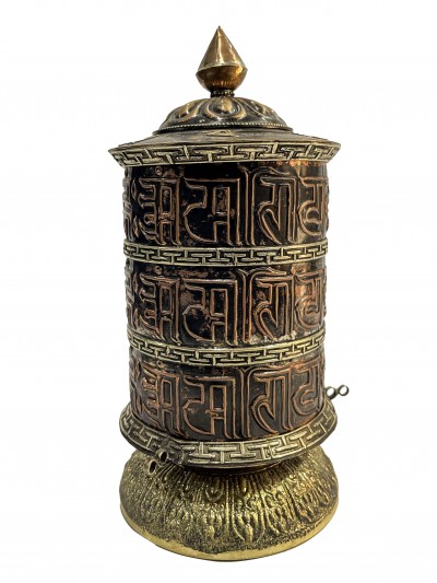 Table Prayer Wheel Mantra Inside, [embossed Mantra]