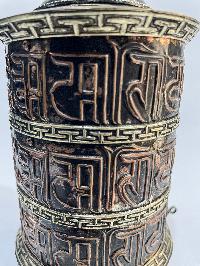 Table Prayer Wheel Mantra Inside, [embossed Mantra]