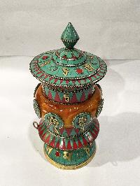 Table Prayer Wheel Medium Size, [orange In Middle]