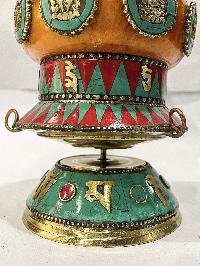 Table Prayer Wheel Medium Size, [orange In Middle]