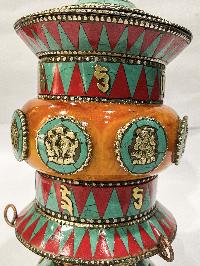 Table Prayer Wheel Medium Size, [orange In Middle]