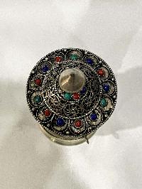 Table Prayer Wheel Medium Size With Mantra Inside, [stone Setting]