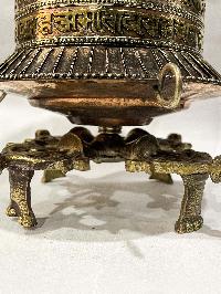 Table Prayer Wheel Big Size With Double Dorje, With Mantra Inside, []