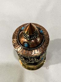 Table Prayer Wheel Medium Size With Mantra Inside, [stone Setting]