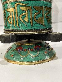 Table Prayer Wheel Big Size With Mantra Inside, [stone Setting]