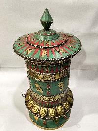 Table Prayer Wheel With Mantra Inside, [stone Setting]