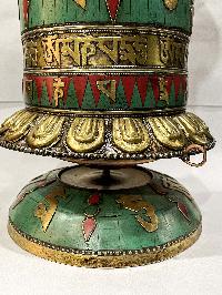 Table Prayer Wheel With Mantra Inside, [stone Setting]