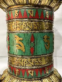 Table Prayer Wheel With Mantra Inside, [stone Setting]