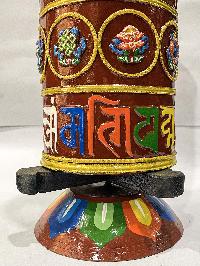Table Prayer Wheel Big Size, With Mantra Inside, [traditional Color]