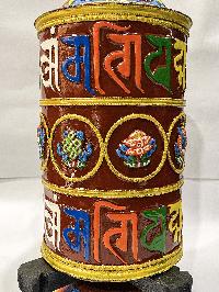 Table Prayer Wheel Big Size, With Mantra Inside, [traditional Color]