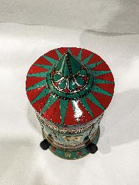 Table Prayer Wheel With Mantra, [stone Setting]