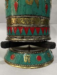 Table Prayer Wheel With Mantra, [stone Setting]