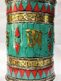 Table Prayer Wheel With Mantra, [stone Setting]