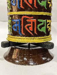 Table Prayer Wheel Big Size, With Mantra Inside, [traditional Color]