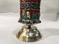 Table Prayer Wheel With Mantra Inside, [stone Setting]