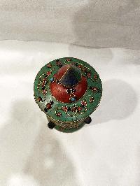 Table Prayer Wheel Big Size, [stone Setting], With Ashtamangala