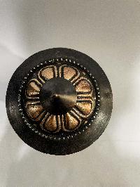 Table Prayer Wheel Big Size With Mantra Inside, [oxidized With Carved Mantra]