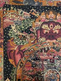 Buddhist Thangka Of Wheel Of Life Thangka, [with Brocade], Lama`s Art