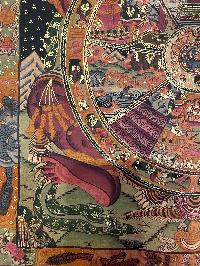 Buddhist Thangka Of Wheel Of Life Thangka, [with Brocade], Lama`s Art