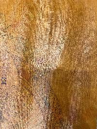 Buddhist Thangka Of Yellow Jambhala Thangka, [with Brocade, And Oil Painting], Lama`s Art