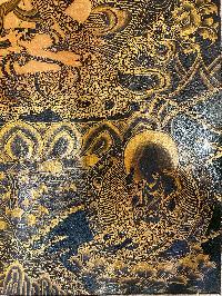 Buddhist Thangka Of Vajrasattva Thangka, [with Brocade], Lama`s Art