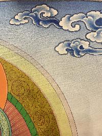 Buddhist Thangka Of Vajradhara Thangka, [with Brocade], Lama`s Art