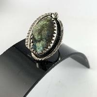 Designer Silver Jewellery With Rough Labradorite Wire And Leaf Stone Rings