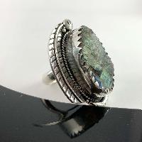 Designer Silver Jewellery With Rough Labradorite Wire And Leaf Stone Rings
