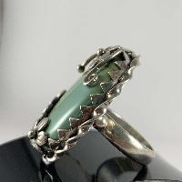 Designer Silver Jewellery With Turquoise Leaf And Flower Stone Rings