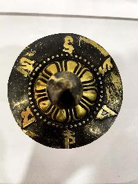 Table Prayer Wheel Big Size With Mantra Inside, [oxidized With Carved Mantra]