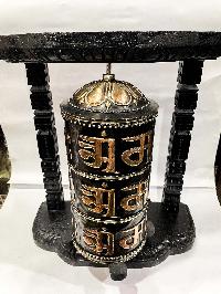 Wall Prayer Wheel Big Size With Mantra Inside, [oxidized With Carved Mantra], Wall Mountable