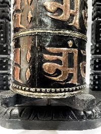 Wall Prayer Wheel Big Size With Mantra Inside, [oxidized With Carved Mantra], Wall Mountable