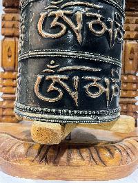 Wall Prayer Wheel Big Size With Mantra Inside, [oxidized With Carved Mantra], Wall Mountable