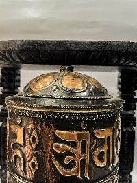 Wall Prayer Wheel Big Size With Mantra Inside, [oxidized With Carved Mantra], Wall Mountable