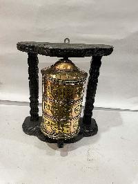Wall Prayer Wheel With Mantra Inside, [with Carved Mantra]