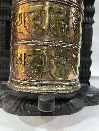Wall Prayer Wheel With Mantra Inside, [with Carved Mantra]