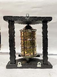 Wall Prayer Wheel With Mantra Inside, [with Carved Mantra]