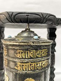 Wall Prayer Wheel With Mantra Inside, [with Carved Mantra]