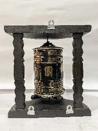 Wall Prayer Wheel With Mantra Inside, [with Carved Mantra]