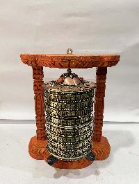 Wall Prayer Wheel With Mantra Inside, [with Carved Mantra]