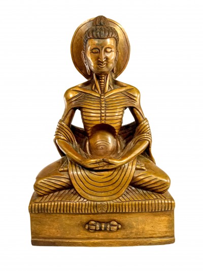 Buddhist Statue Of Fasting Buddha [bronze Finishing]