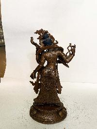Buddhist Statue Of Standing Saraswati, [chocolate Oxidized]